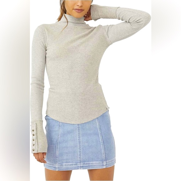 Free People Jojo Thermal Snap Long Sleeve - Picture 3 of 4